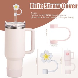 OWLMATE Pack of 9 Cup Accessories, Cup Accessories, Quencher Accessories, Cup Leak Protection for Cup 1.2 L and 850 ml Cups, Cups Not Included (Rose Quartz)