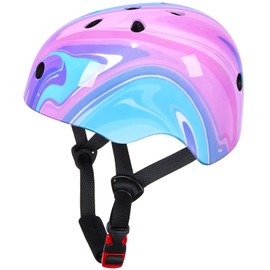 Toddler Helmet, Bienbee Kids Bike Helmet Skateboard Helmets for Bicycle Balance Bike Scooter for Girls Boys Kids Age 1-3-5-8-14 Years, Pink, Purple and Blue Fluid S