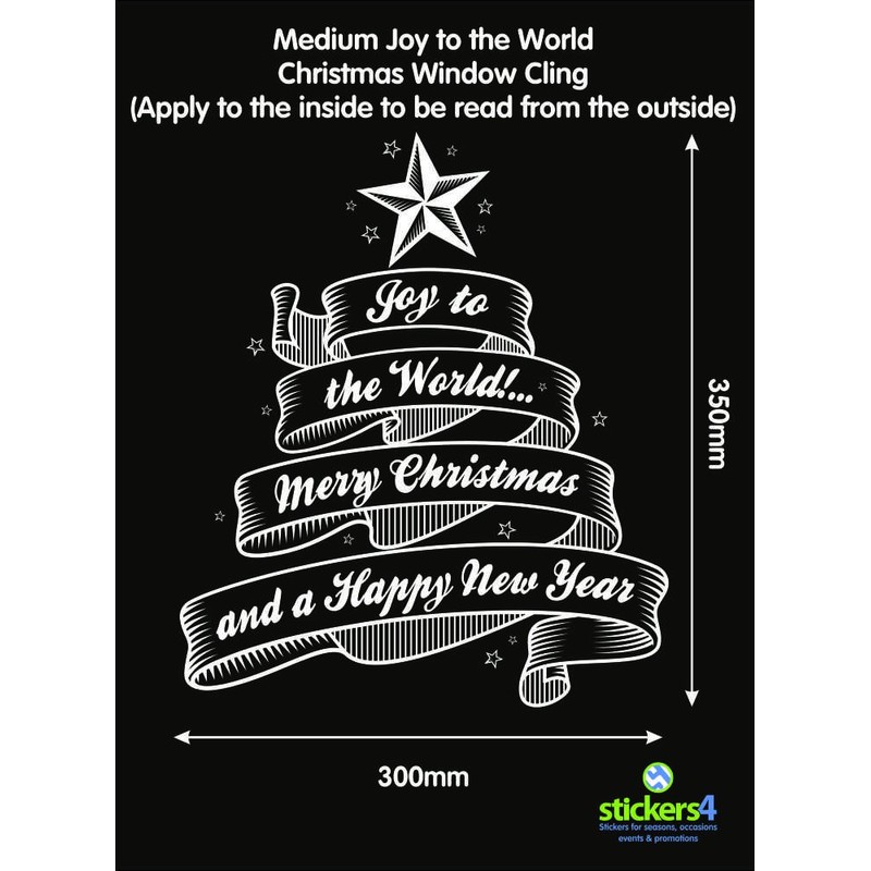 Joy to The World Static Cling Christmas Window Decoration by