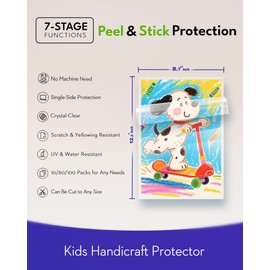 Uinkit 4mil Thick Self Laminating Sheets 8.5 x 11", 100Pack (Bulk Supply) Single-Sided Peel & Stick for Businesses, Schools & Restaurants - No Heat Machine Needed