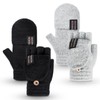 YSense Womens Winter Gloves, 2 Pack Warm Knitted Convertible Fingerless