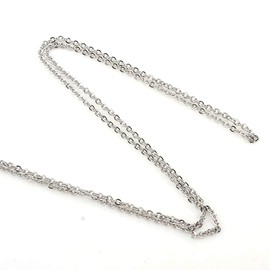 Perlin - 3 Metres Stainless Steel Chain Metal Chain Stainless Steel Link Chain Cable Chain Link Round Curb Chain 2 x 2.5 mm Silver Colour Sold by the Metre for Jewellery Accessories DIY M424 x 3
