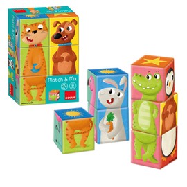 Goula 53468 Animals, Cat, Crocodile Stackable Cube Puzzle from 2 Years, Colourful