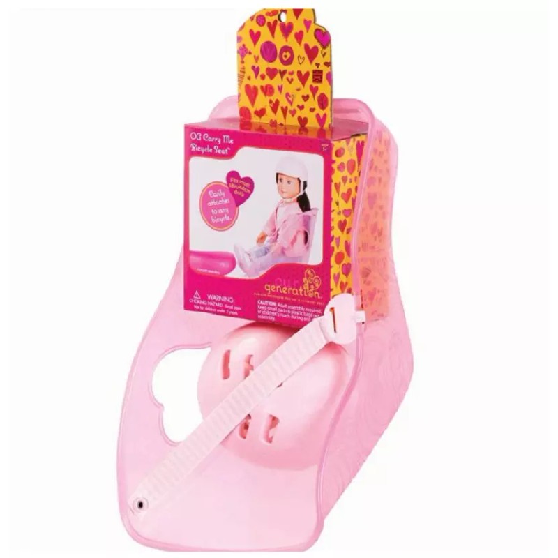 OUR GENERATION CARRY ME BICYCLE SEAT FOR 18" DOLLS, PINK