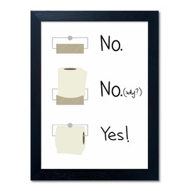 Bathroom Picture Wall Decor, Toilet Paper Bathroom Rule Wall Art, Bathroom Sign, Bahtoom Quote Paintings for Wall