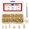 Rrina 1150Pcs M2 M3 Gold Plate Carbon Steel Small Screws