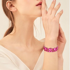 EVER FAITH Women's Bracelet Wedding Party Jewellery Austrian Crystal 2 Layer Bracelet for Bride Clear Silver Tone, Crystal