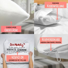 PR Print Royal Fluffy Photo Cushion with Saying Design with Photo - Anniversary Gifts | Includes Filling White Fluffy 40 x 40 cm