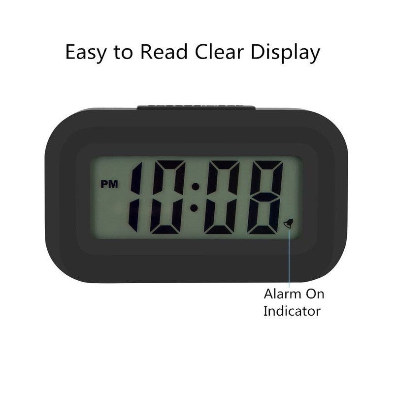 FAMICOZY Small Digital Travel Alarm Clock,Simple Operation,Easy to Read,Ascending Alarm,12/24Hr,Snooze