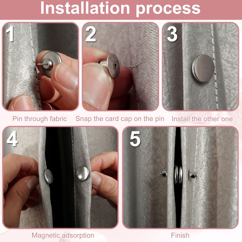 Curtain Magnetic Holdback Button - 10Pairs Sturdy Curtain Weight Magnets