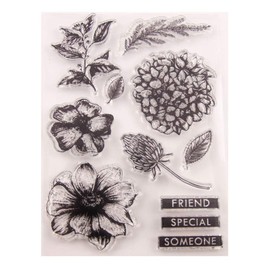 arriettycraft DIY Flowers Leaves Friend Clear Stamps for Cards Making Decoration and Scrapbooking Rubber Stamps for Craft