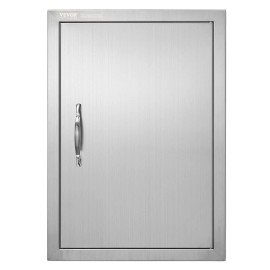 Outdoor Kitchen Stainless Steel Door 17W X 24H Inch Flush Mount Vertical Handle for Island Grilling Storagecolor: Silver Color, size: Size 17 x 24 inches
