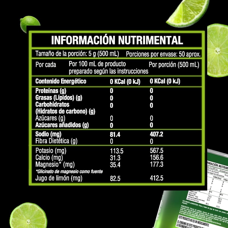 VALARA Electrolitos En Polvo Sin Azúcar Sin Calorias Sabor Limón