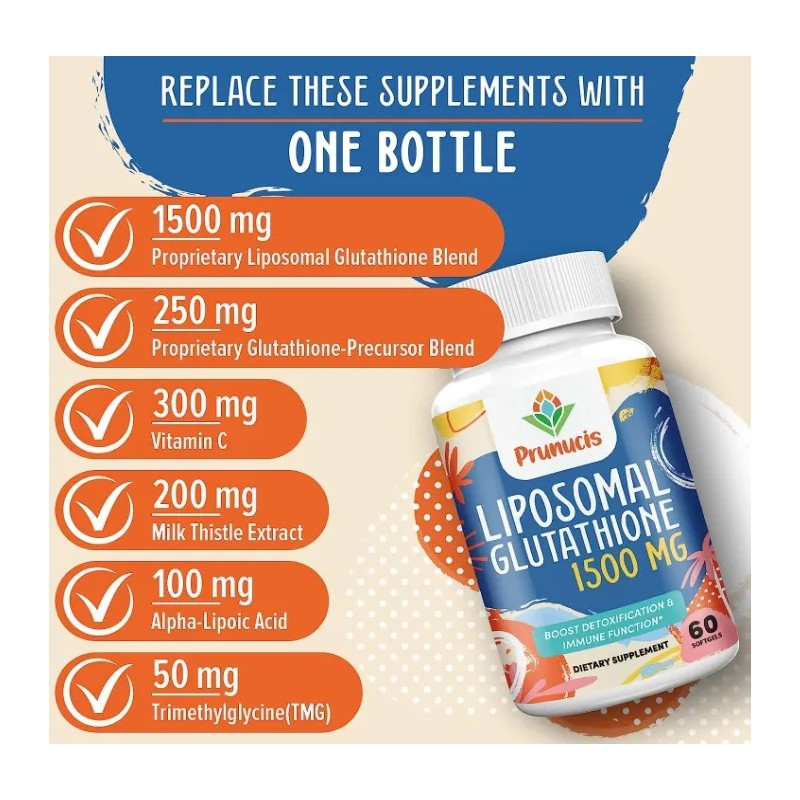 Glutatión Liposomal 2400mg Máxima Absorción (60) Americano