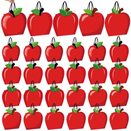 XEQWZVFR 30Pcs Apple Shaped Paper Gift Bag Back to School Kraft Paper Gift Bag Bulk Apple Gift Bags Bulk Back to School Party Favor Ba-gs for First Day of School Classroom Party Favors Supplies
