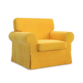 MASTERS OF COVERS Ektorp Armchair Velvet Cover for The IKEA Ektorp Chair Slipcover Replacement-Sunny Yellow