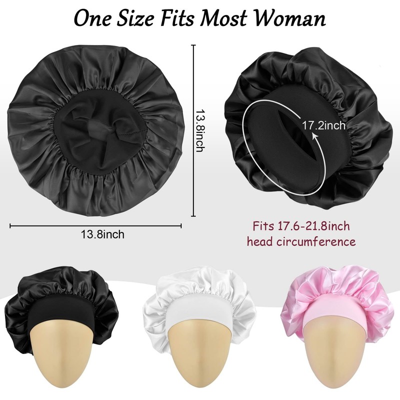 MELTU 1 Pack Hair Bonnet for Sleeping, Satin Bonnet with