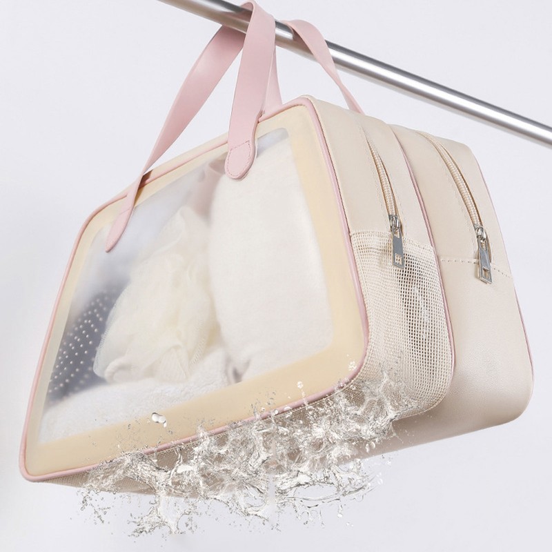 Dry Wet Toiletry Bag Breathable Mesh Dry Wet Separating Makeup