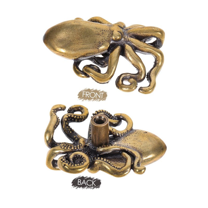 Mipcase Octopus Shape Squid Door Handle Copper Decorative Handles for