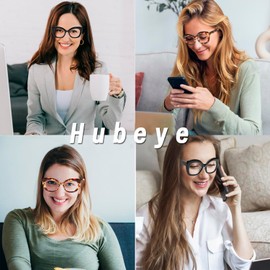 Hubeye 3 Pack Cat Eye Reading Glasses for Women Oversized Blue Light Blocking Fashion Reader with Spring Hihinge （Black+Tortoiseshell+Brown Tortoiseshell +3.0）