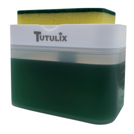 Tutulix Dispensador de jabón de Cocina Blanco Incluye Esponja Nuevo Modelo Mejorado White Dish Soap Dispenser 600 ml