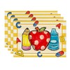 Artoid Mode Stripes Pencils Glue Back to School Placemats Set