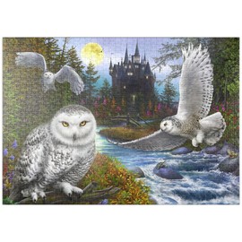 MyPuzzle Snow Owls and the Moon Castle - Premium 1000 Piece Puzzle - MyPuzzle Special Collection by Puzzle Galaxy