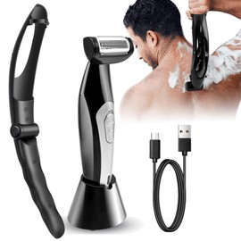Bewinner Multi-fuctional Chest Back Shavers for Men, Wet Dry Use Back Razor, Extreme Reach Removable Handle Power Burst Manscaped Shavers for Men‘s Daily Care