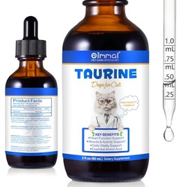 Taurine for Cats Drop - Taurine Supplement for Cats, Supports Heart & Immune Function, Vision, Energy & Vitality, Vitamin Liquid Cat Taurine 60ML