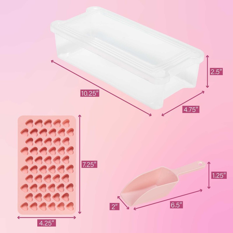 Paris Hilton Heart Shaped Mini Ice Cube Tray Set, Includes