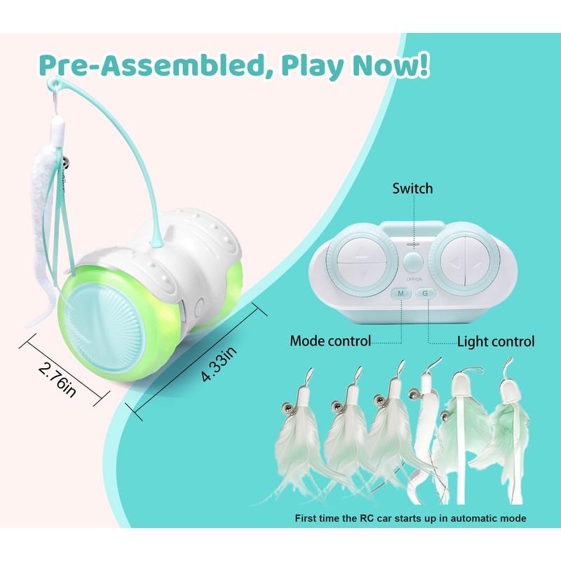 ZeLing HTL Remote Control Cat Toy with Auto Mode -