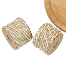 Bclla Zkenshan-Natural Jute Twine 10M Color DIY Decoration Jute Hemp Cords Wedding Birthday Party Twine String Rope Home Gift Wrapping Weave Art Cord, Natural Jute Fiber (Color : Natural White)