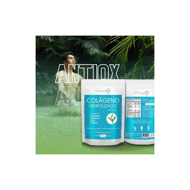Biosuple Colágeno Hidrolizado Sin Sabor 300g + Té Matcha Vitamina