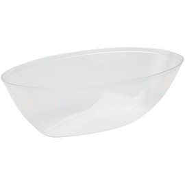Maryland Crystal Clear Polystyrene Oval Salad Bowl (12") 1 Pc. - Elegant & Durable Crystalware, Perfect for Entertaining, Dinner Parties, Events, & Family Gatherings