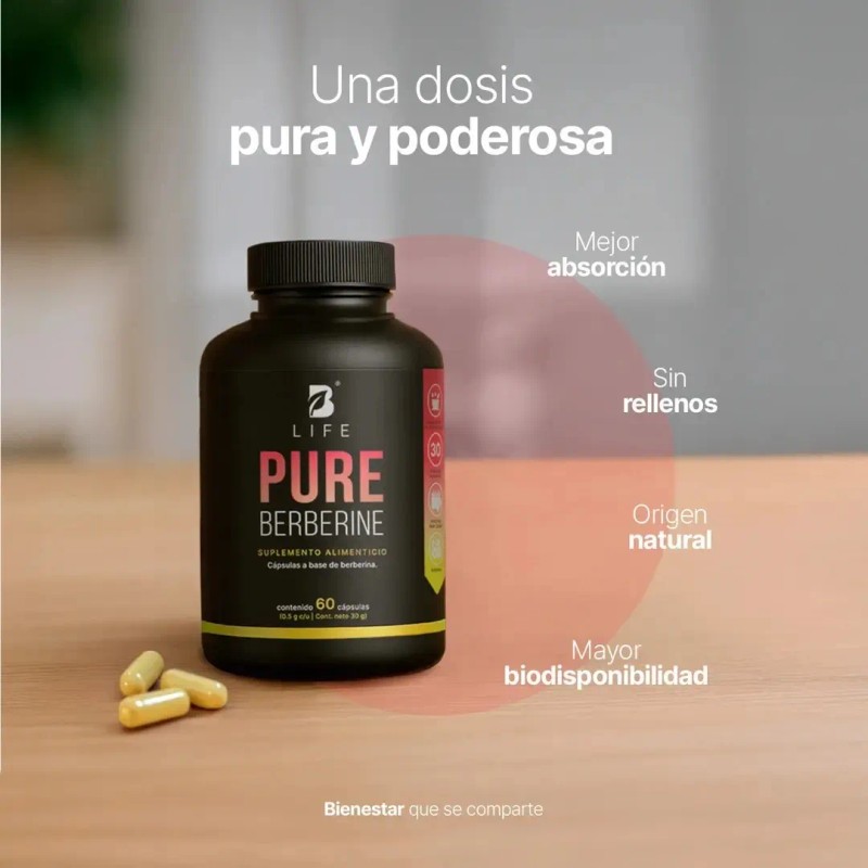 Berberina Pura Cápsulas Life 1000 Pure Berberine Sabor