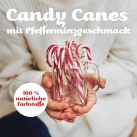 1 x Christmas Candy Canes Peppermint Flavour – 12 Red/White Candy Canes, 12 g per Piece – in Red Gift Box – Perfect for Christmas Decoration, Tree Decoration & as a Candy for the Christmas Plate