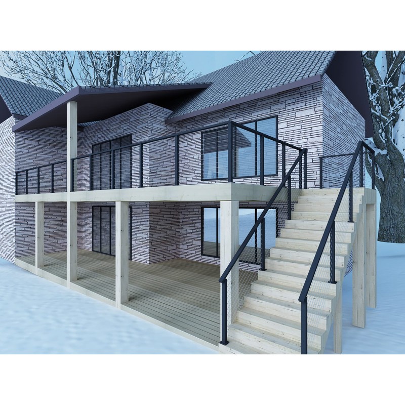 Senmit Cable Railing Post - Stainless Steel Square Fence Post