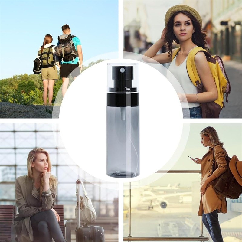 YLUNWUDE Travel Size Fine Mist Spray Bottles, Clear Plastic Refillable