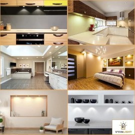 VYANLIGHT LED Puck Lights 16 Colors w/ Remote - Rechargeable Under Cabinet