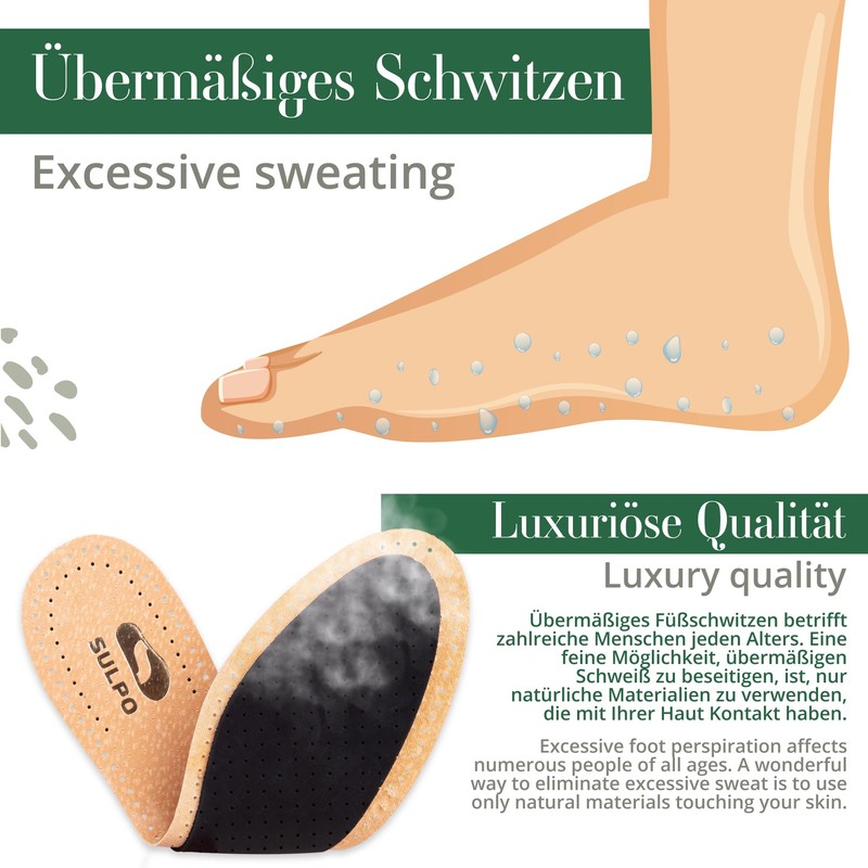 Marol Activated Carbon Insoles for Sweaty Feet Perforated Real Leather