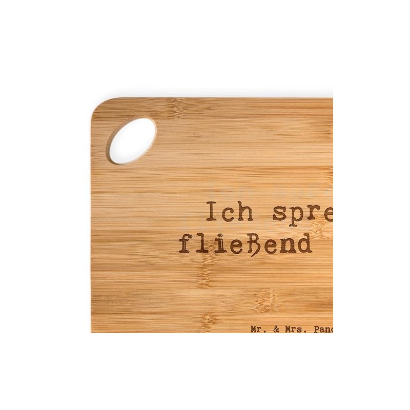 Mr. & Mrs. Panda Bambus - Schneidebrett Spruch Code Meister