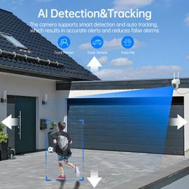 CAMCAMP Wireless Security Camera System, 1080P 10CH Surveillance NVR Kits with 500GB Hard Drive, 2-Way Audio, Auto-Tracking, Color Night Vision, Motion Detection for Indoor Outdoor Video Surveillance