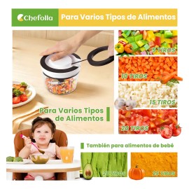 rallador de verduras manual Cortador de Verduras 2 en 1 picador acero inoxidablede alta calidad CHEFOLLA