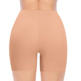 Womens Seamless Shaping Boyshorts Panties Tummy Control Underwear Slimming Shapewear Shorts(#A1 Latte(no Control),X-Large)