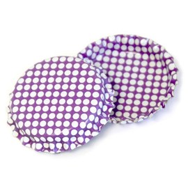 50 Bright Purple w/White Polka Dots Bottle Caps Colors Craft Linerless