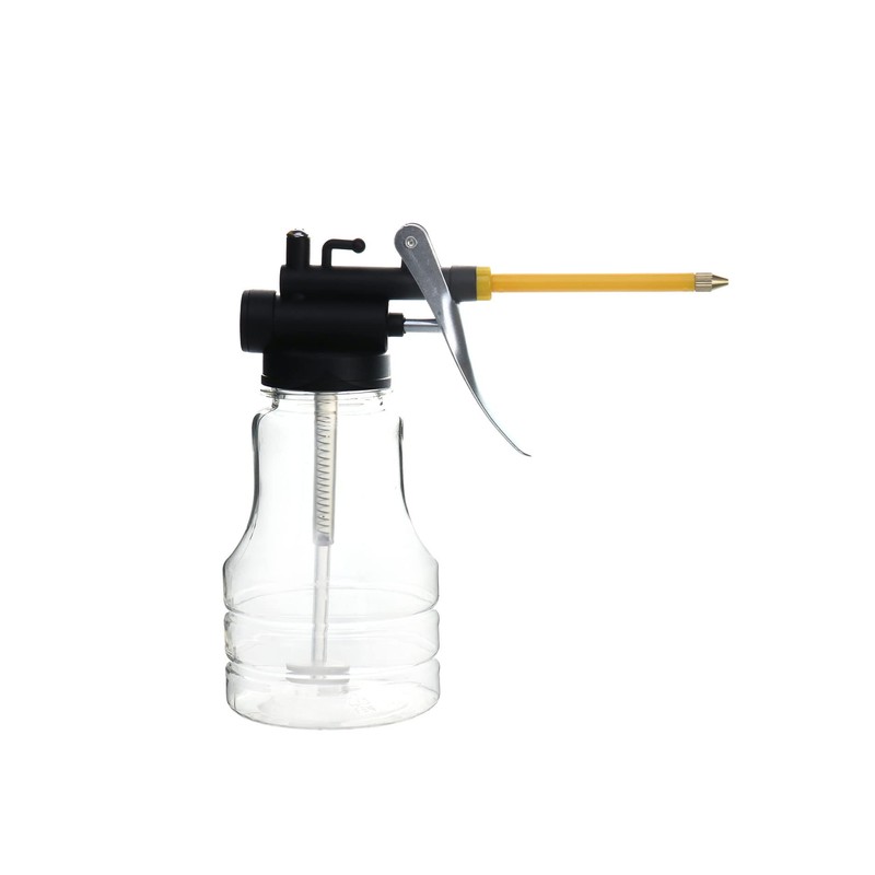 QWORK® Transparent Oil Can, High Pressure Pump Oiler with 2
