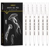 HNIHUY White Gel Pens,1mm, 0.8mm Fine Point Opaque White Archival
