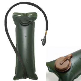 Hydration Bladder 3L, Hydration Bag with Hose, Hydration Bladder with Bite Valve, Outdoor Water Bag, Military, with Large Opening, Leak-proof Lid, Insulated Hose Cover, for Hiking, Cycling