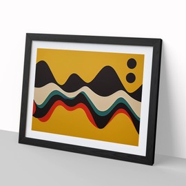 Scandinavian Soundwave Art Abstract H1022 Framed Print for Living Room Bedroom Home Office Décor, Wall Art Picture Ready to Hang, Black A4 Frame (34 x 25 cm)