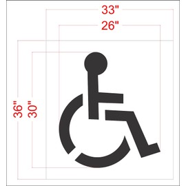 30" Handicap Stencil - 1/8" (.125") PRO-Grade LDPE